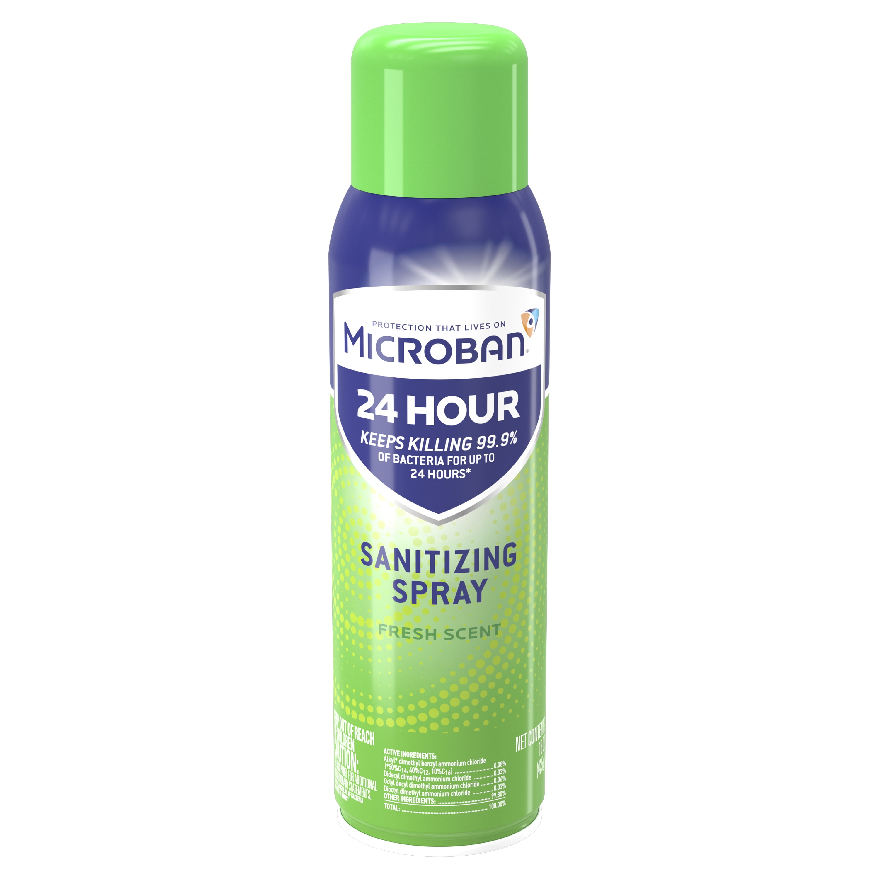 Microban 24 Hour Disinfectant Sanitizing Spray, Fresh Scent, 15 fl oz