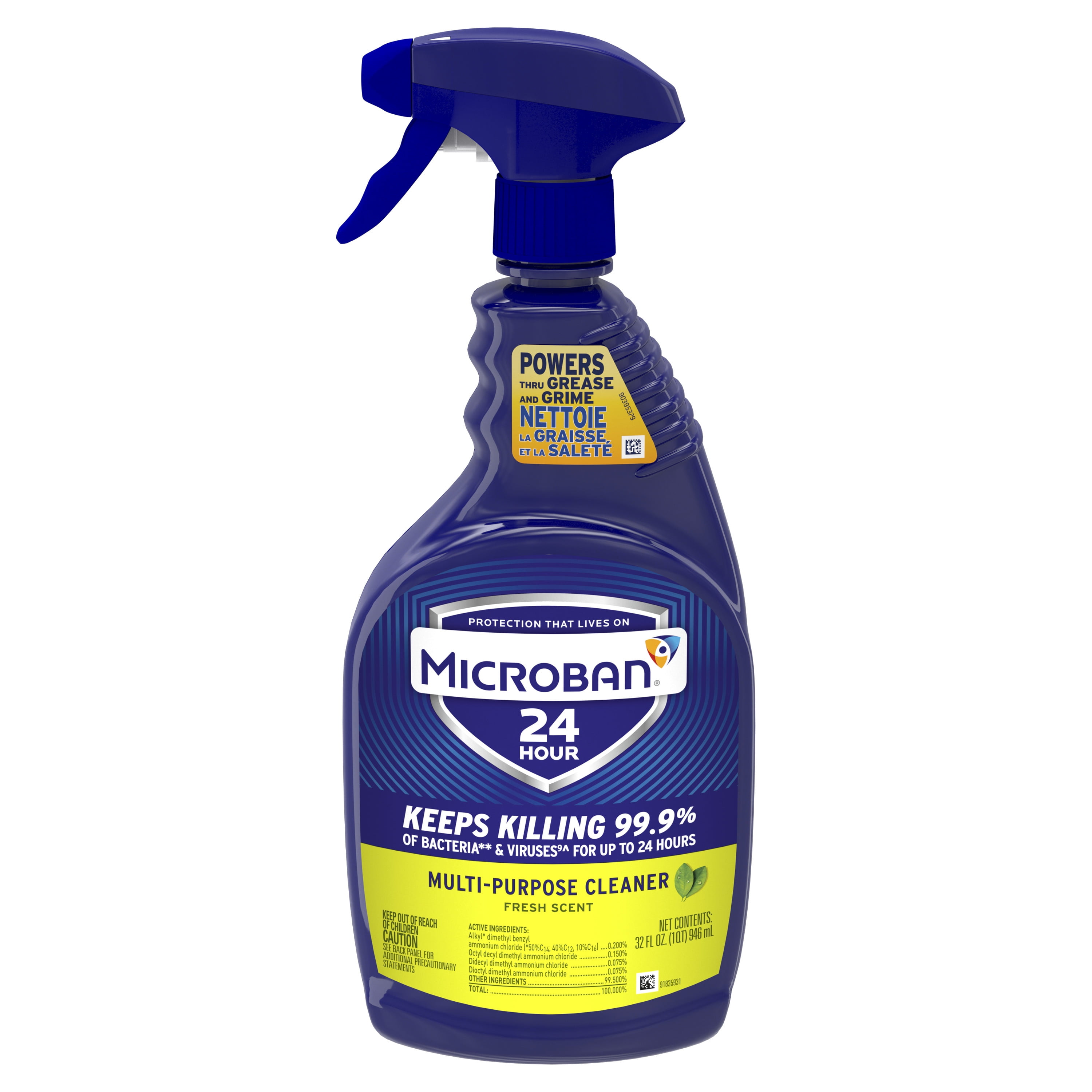 Microban 24 Hour MultiPurpose Cleaner and Disinfectant Spray, Fresh