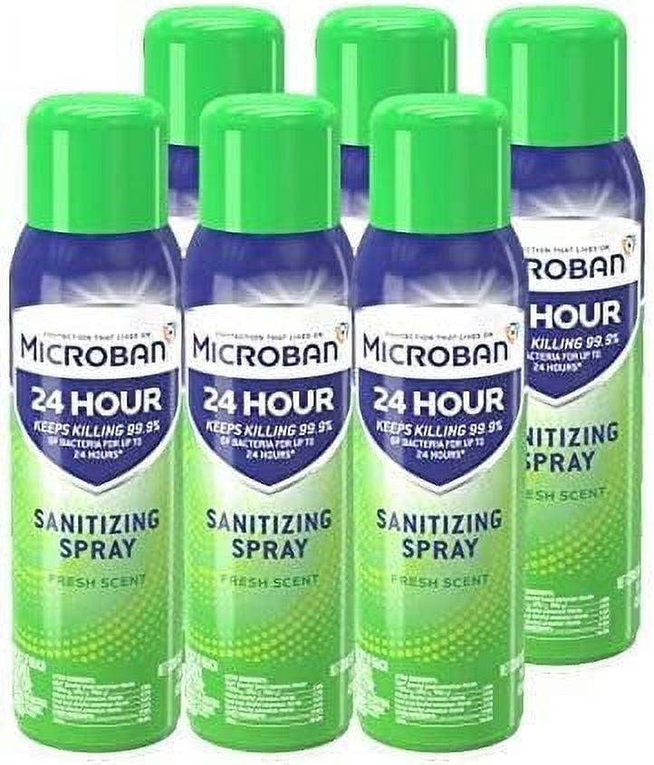 Microban 24 Hour Antibacterial Disinfecting Aerosol, Fresh Scent, Bulk
