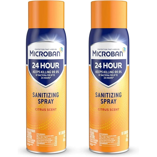 Microban Disinfectant Spray, 24 Hour Sanitizing and Antibacterial Spray