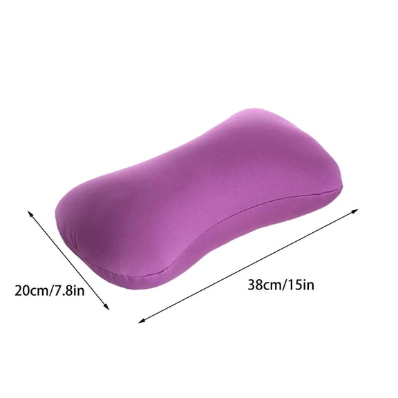 Microbead Bone Shaped Neck Support Pillow, Soft Tube Bolster Headrest Cushion, Portable Travel Car Neck Pillow, Comfort Foam Particle Sleeping Bolster Pillow, Multi-Scene Cushion,15×7.8 in,Black