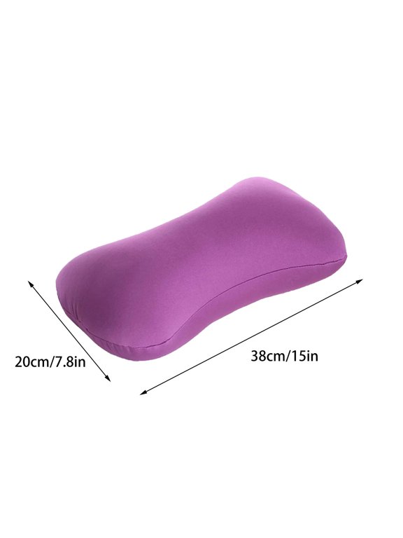 Microbead Bone Shaped Neck Support Pillow, Soft Tube Bolster Headrest Cushion, Portable Travel Car Neck Pillow, Comfort Foam Particle Sleeping Bolster Pillow, Multi-Scene Cushion,15×7.8 in,Black