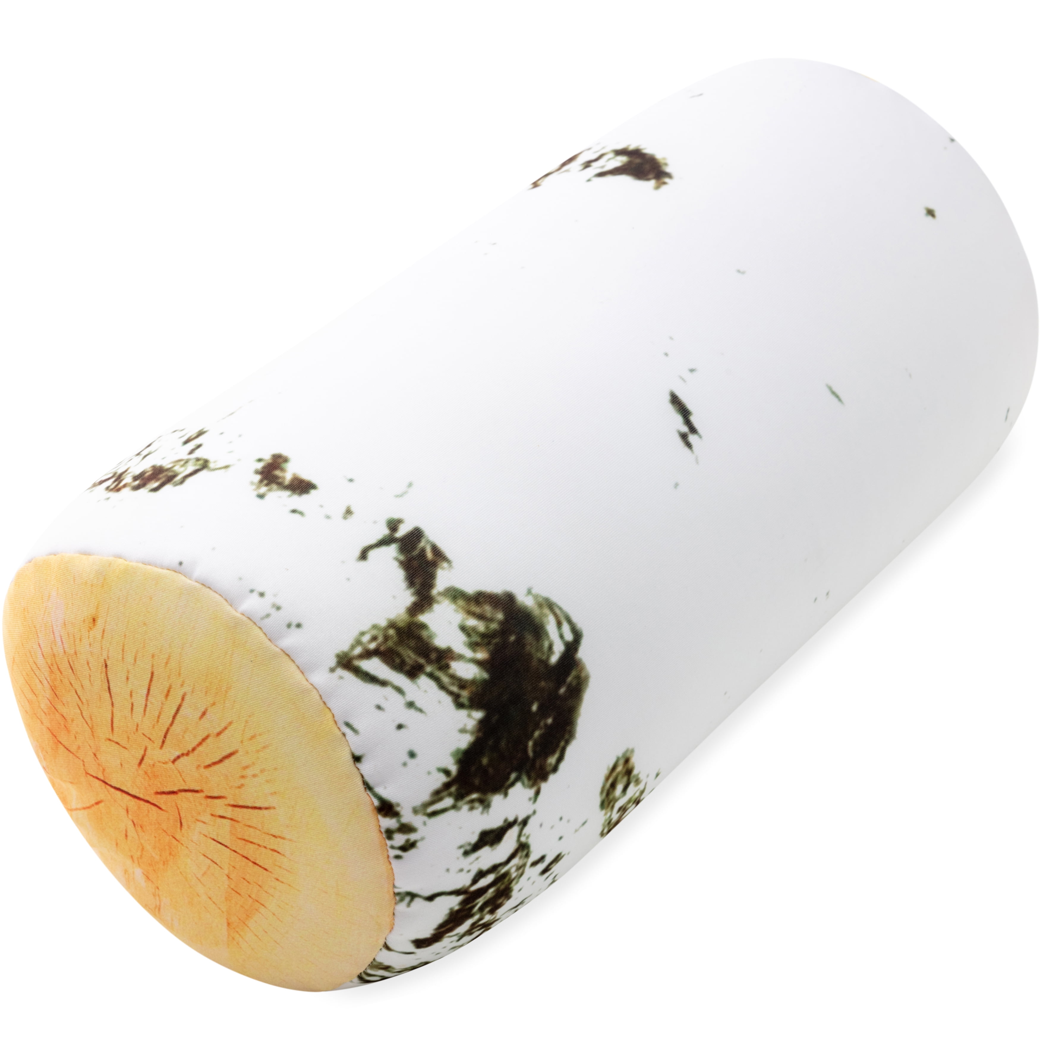 Microbead Log Roll Pillow - Bolster Tube Pillow Cushion Perfect Therapy Pillow - Airy Squishy Soft Bead Bag Bed Room Decoration, Neck Pillow Back Head Body Support, 14" X 8", Birch Wood