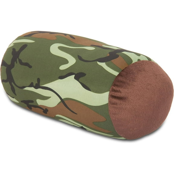 Microbead roll bolster squish - Camouflage 12x7 - Two sides micro plush Brown