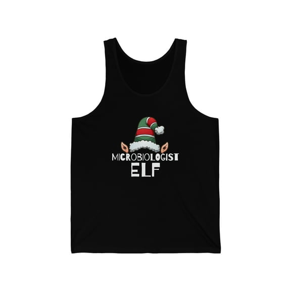 Microbiologist Elf Christmas Unisex Tank Top, XS-2XL Holidays Xmas Elves