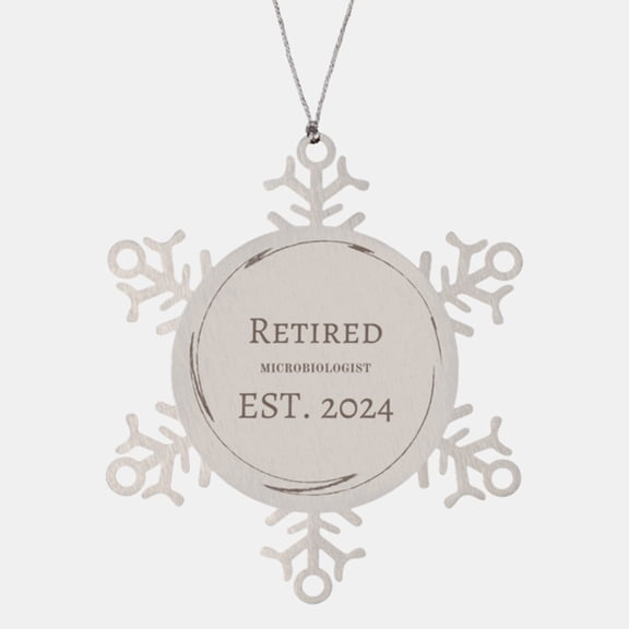 Microbiologist Snowflake Ornament Retired Est. 2024 Christmas Gift for Scientists