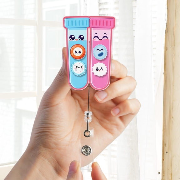 Microbiology Shaker Badge Reel, Lab Tech Badge Reel, Cute Test Tube ID Holder, Medical Laboratory Scientist Gift, MLS MLT Badge