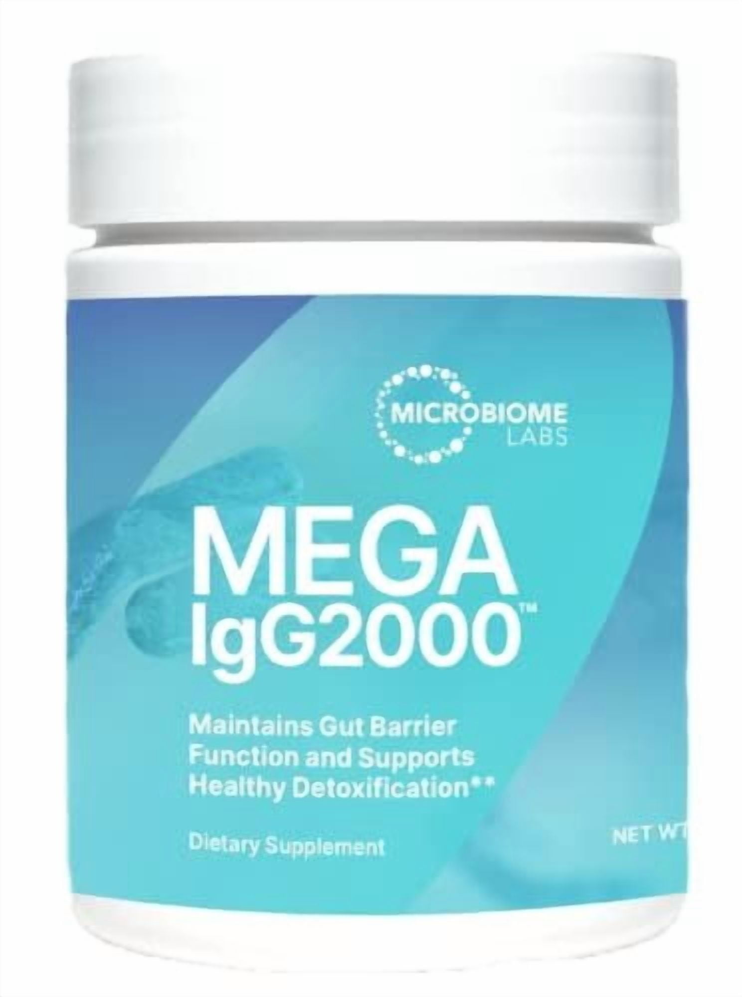 Microbiome Labs Mega IgG2000 Gut Health Powder for Women, Men & Kids 2 IgG Immunoglobulin Supplement for Digestive Health Support - Dairy-Free Bovine Colostrum Supplement Alternative 2.1 Ounces