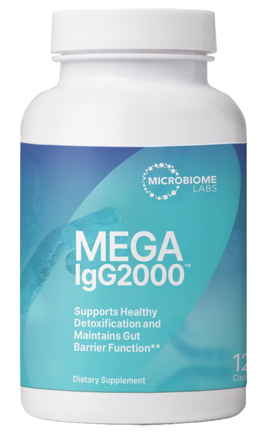 Microbiome Labs Mega IgG2000 Capsules - Dairy Free Bovine Colostrum Supplement Alternative - Immunoglobulin Supplement from Bovine Serum to Support Digestive Health 120 Capsules