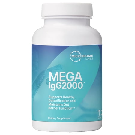 Microbiome Labs Mega IgG2000 Capsules - Dairy Free Bovine Colostrum Supplement Alternative - Immunoglobulin Supplement from Bovine Serum to Support Digestive Health 120 Capsules