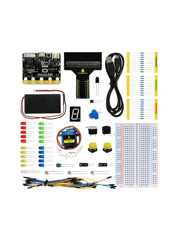 Microbit Beginner’s Starter Kit | Resistors, LEDs, Sensors, LED Segment Display | Perfect kids educational toy for boys and girls ages 2 and up | Physical Learning