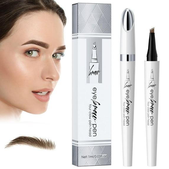 Microblading Eyebrow Pen,3D Waterproof Magic Eyebrow Pencil,4-Tip Eyebrow Pencil, Natural Makeup Long-Lasting Fine Stroke Magic Eyebrow Pencil, Light Brown