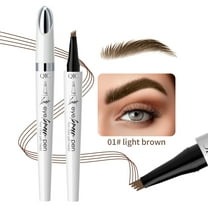 Microblading Eyebrow Pen - Eyebrow Pencil Magical Upgraded Eye Brow Pencils for Women with 4 Fork Tip  Spoolie Brush for Natural-Looking Hair-Like Defined Brows, Last All-Day, Black Brown