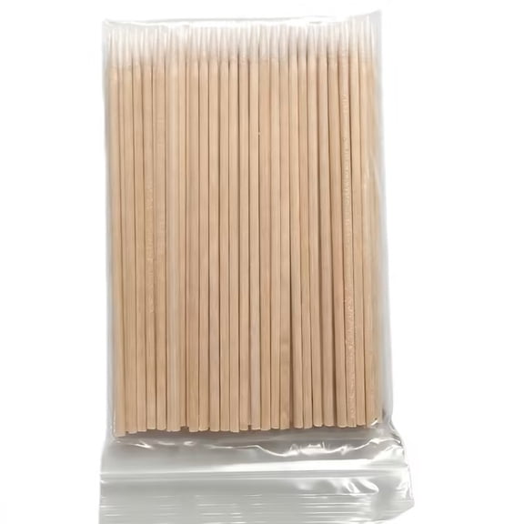 Microblading cotton swabs 10cm long (3 packs) small-tip cotton swabs with wooden handles for microblading and embroidery, fine-tipped cotton swabs for makeup and cleaning