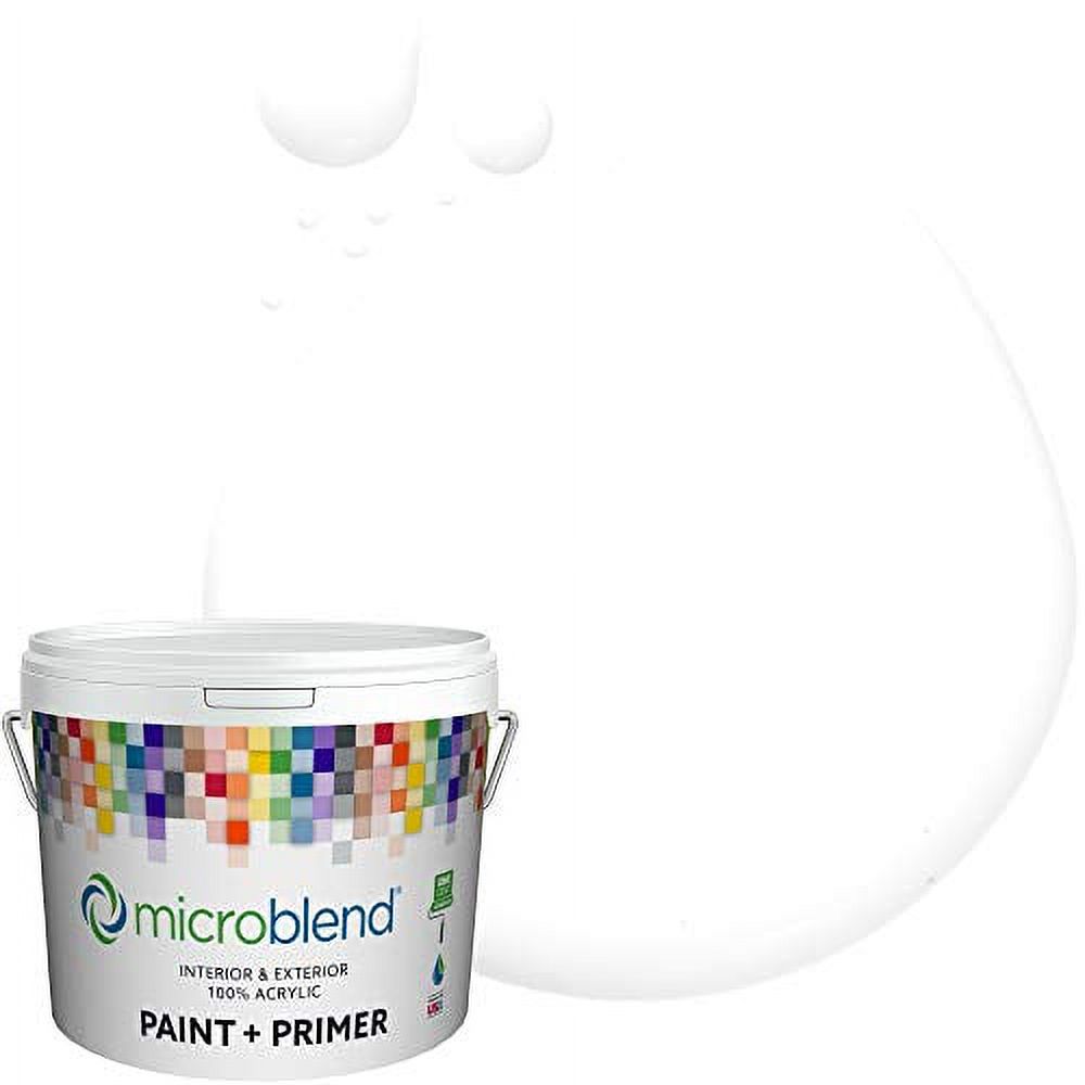 Microblend Interior Paint and Primer White/White, Satin Sheen Sample