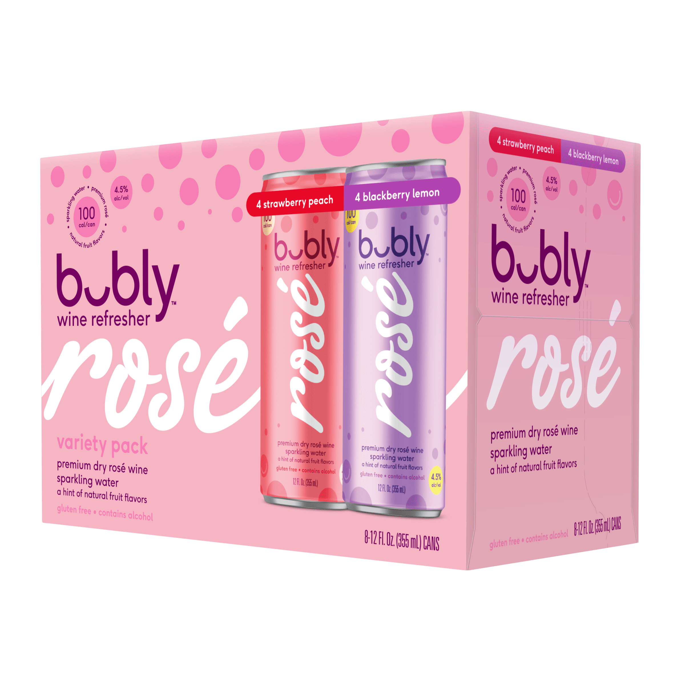 Spirits Bubly Wine Variety Pack Rfsh Rose 8p