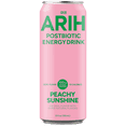 thumbnail image 1 of ARIH Postbiotic Energy Drink, Zero Sugar Clean Energy Drink with 100mg Natural Caffeine, Peachy Sunshine, 12 fl oz, 1 of 6