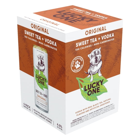 Lucky One Original Sweet Tea and Vodka, 4 pack, 12 fl oz Cans, 4.5% ABV
