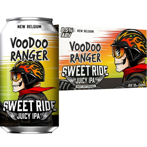 New Belgium Voodoo Ranger Sweet Ride Juicy IPA Craft Beer, 6 pack, 12 fl oz Cans, 6.5% ABV — product image
