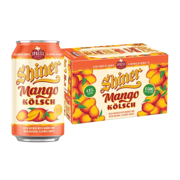 Shiner Mango Kolsch Craft Beer, 6 pack, 12 fl oz Can, 4.9% ABV