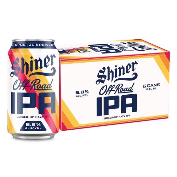 Shiner Off Road IPA Craft Beer, 6 pack, 12 fl oz Can, 6.8% ABV