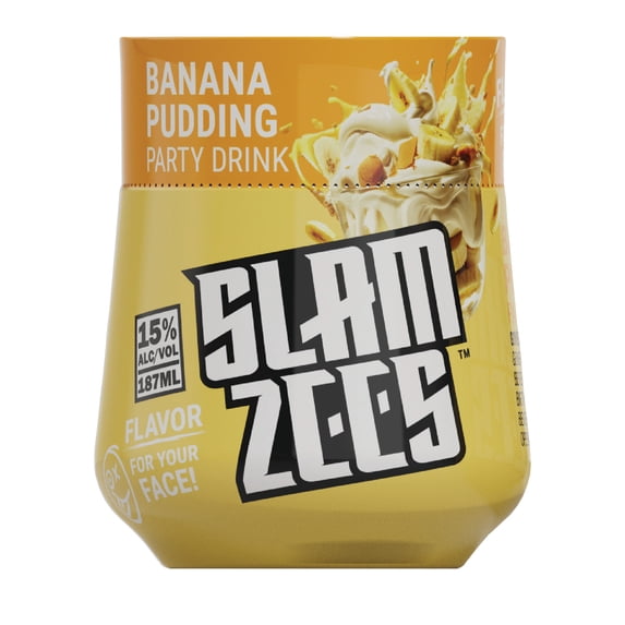 Slamzees Banana Pudding Party Drink  Texas Wine Based Cocktail, 187 ml PET Bottle, 15% ABV