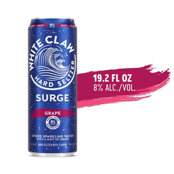 White Claw Surge Hard Seltzer Grape, 19.2 fl oz Can, 8% ABV