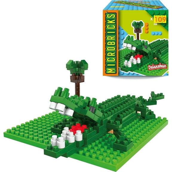 Microbricks Alligator by Deluxebase – Safari 3D Mini Blocks Puzzle, Educational Toy for Kids