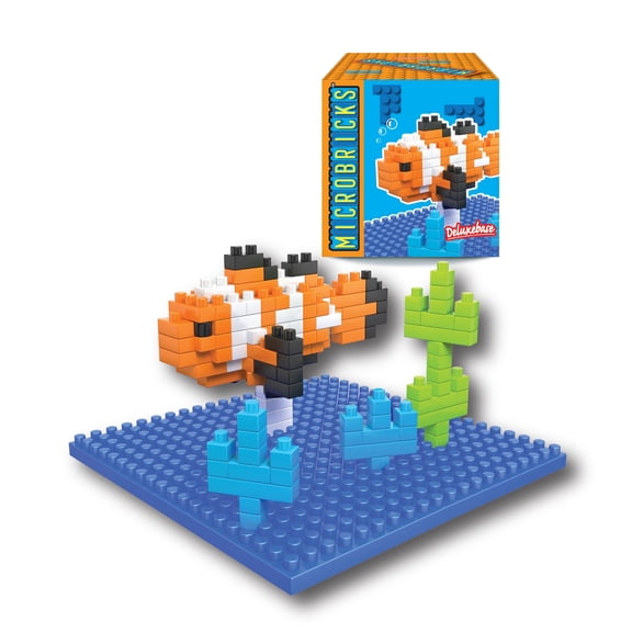 Microbricks Clown Fish from Deluxebase – 3D Mini Block Puzzle Toy, Ocean-Themed Educational Fun