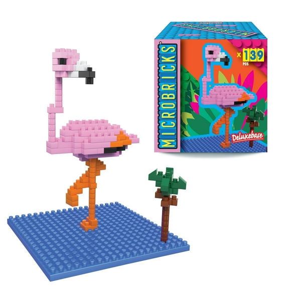 Microbricks Flamingo by Deluxebase. Bird Themed 3D Mini Block Puzzle Toy for Kids and Parties