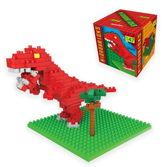 Microbricks T-Rex by Deluxebase – Jurassic 3D Mini Blocks Dinosaur Puzzle Educational Toy