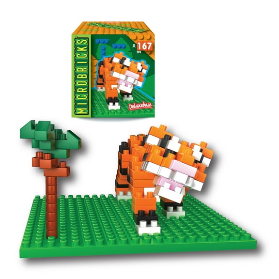 Microbricks Tiger – Deluxebase | 3D Jungle Mini Block Puzzle – Fun Animal Toy & Kids Party Favor