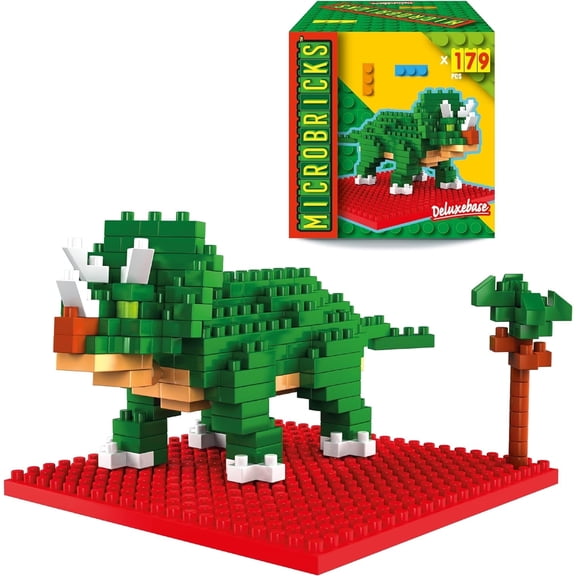 Microbricks Triceratops – 3D Mini Blocks Dinosaur Toy by Deluxebase – Fun Jurassic Puzzle for Kids