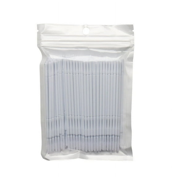 Microbrush Applicators, 100 Pack White Eyelash Extension Brushes for Glue and Makeup, Adjustable Handle Precision Tools for Salon, Home, Crafting, and Travel Use