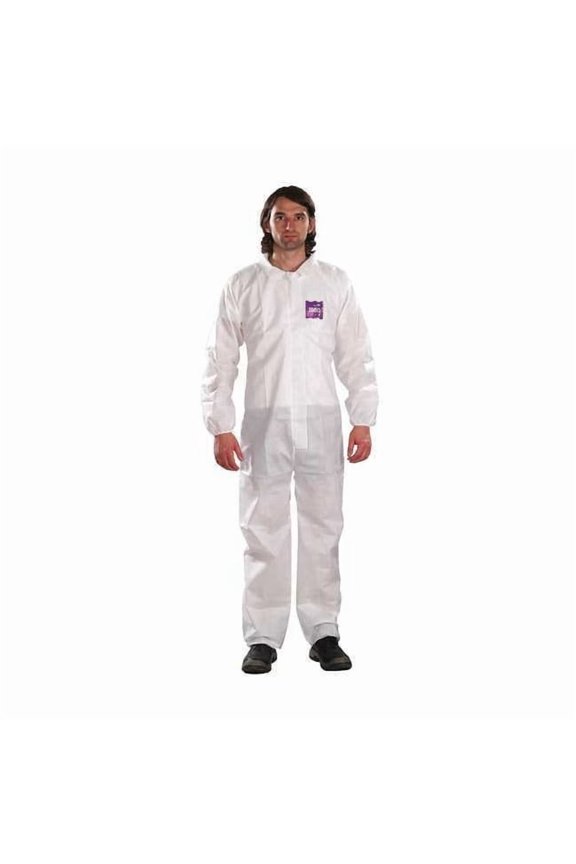 Microchem Collared Coverall,Serged,XL,PK25 WH15-S-92-100-05
