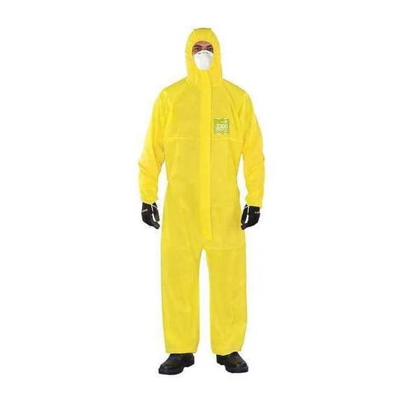 Microchem Hooded Coverall,Bound,Yellow,XL,PK25 YY23-B-92-111-05
