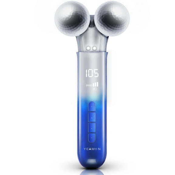 Yeamon Microcurrent Face Massager Roller, 5D Electric Facial Lifting Device for Anti-Aging, Wrinkle Reduction, Eye & Neck Massage, Rechargeable Face Sculpting Tool, Beauty Gifts for Women – Blue