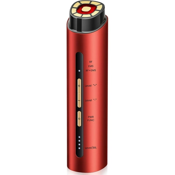 Microcurrent Facial Device, 3 Modes Red Light Therapy for Face and Neck, Skin Care Facial Massager Perfect Gifts for Women Men(Red)