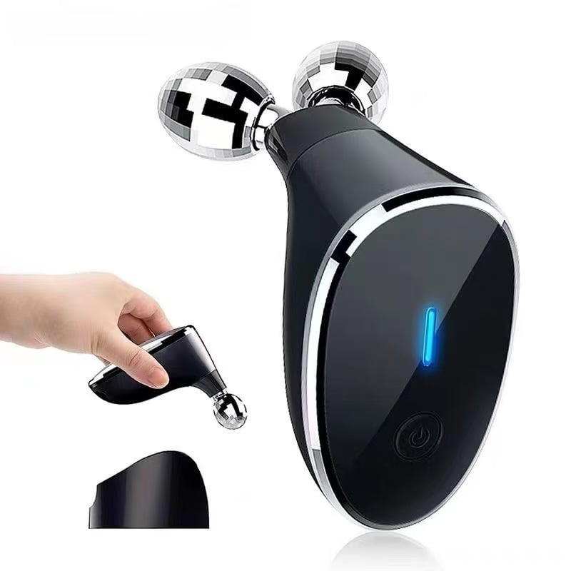 Microcurrent facial device, household facial roller massager, facial massager tool, black
