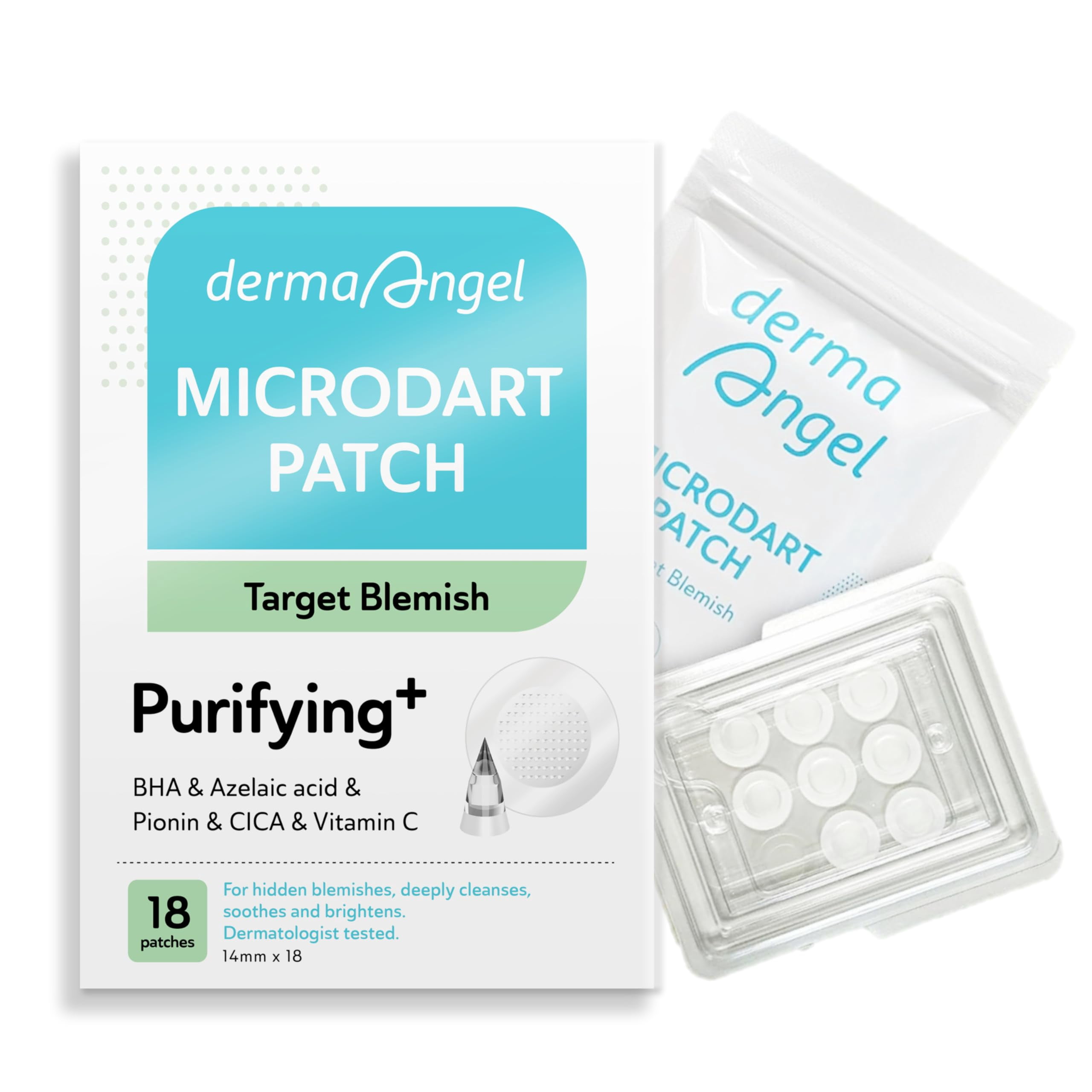 Microdart Acne Patches - 9 Pack With Salicylic Acid & CICA For Deep Pimples, Clinically Tested