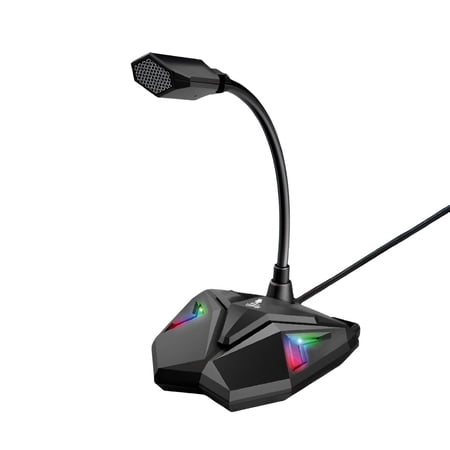 Microdaz GamePro RGB Gaming Microphone with Adjustable Gooseneck, USB Plug & Play, and LED Light for Streaming, Gaming, and Podcasting