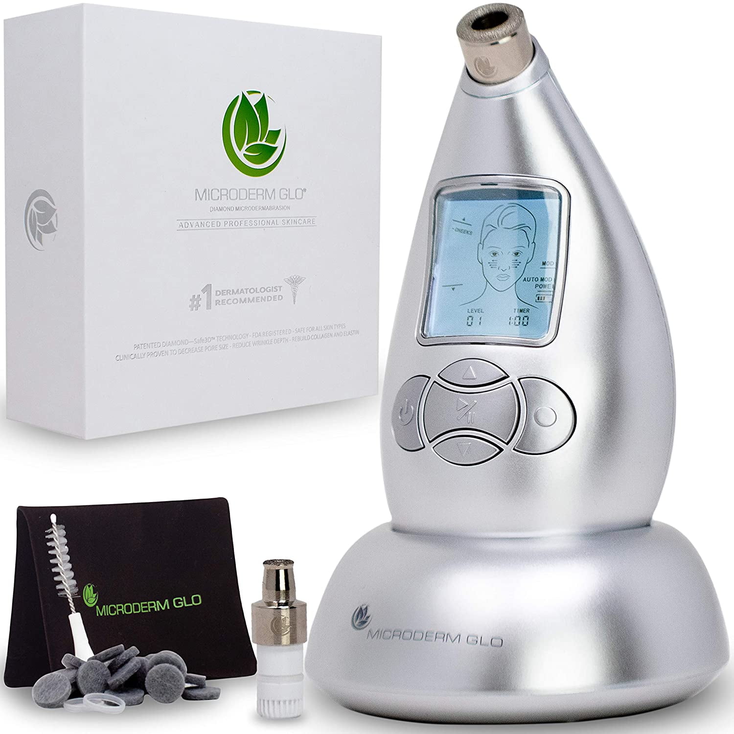 Microderm GLO Diamond Microdermabrasion Machine, Anti Aging Facial Skin
