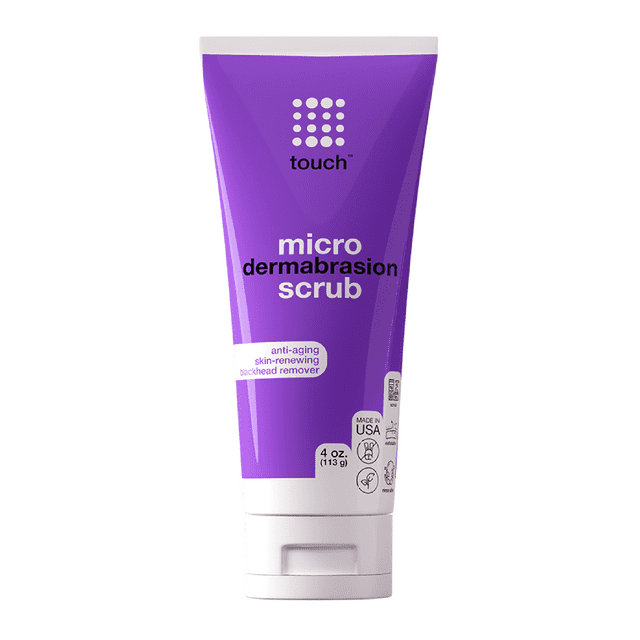 Microdermabrasion Facial Scrub and Face Exfoliator - Exfoliating Face Scrub Polish Cream with Dermatologist Crystals for Anti-Aging, Acne Scars, Dullness, Wrinkles, and Pores - Large 4 Ounce Size