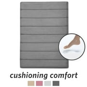 Microdry Absorbent CoreTex Memory Foam Bath Mat, 17 x 24, Dark Gray