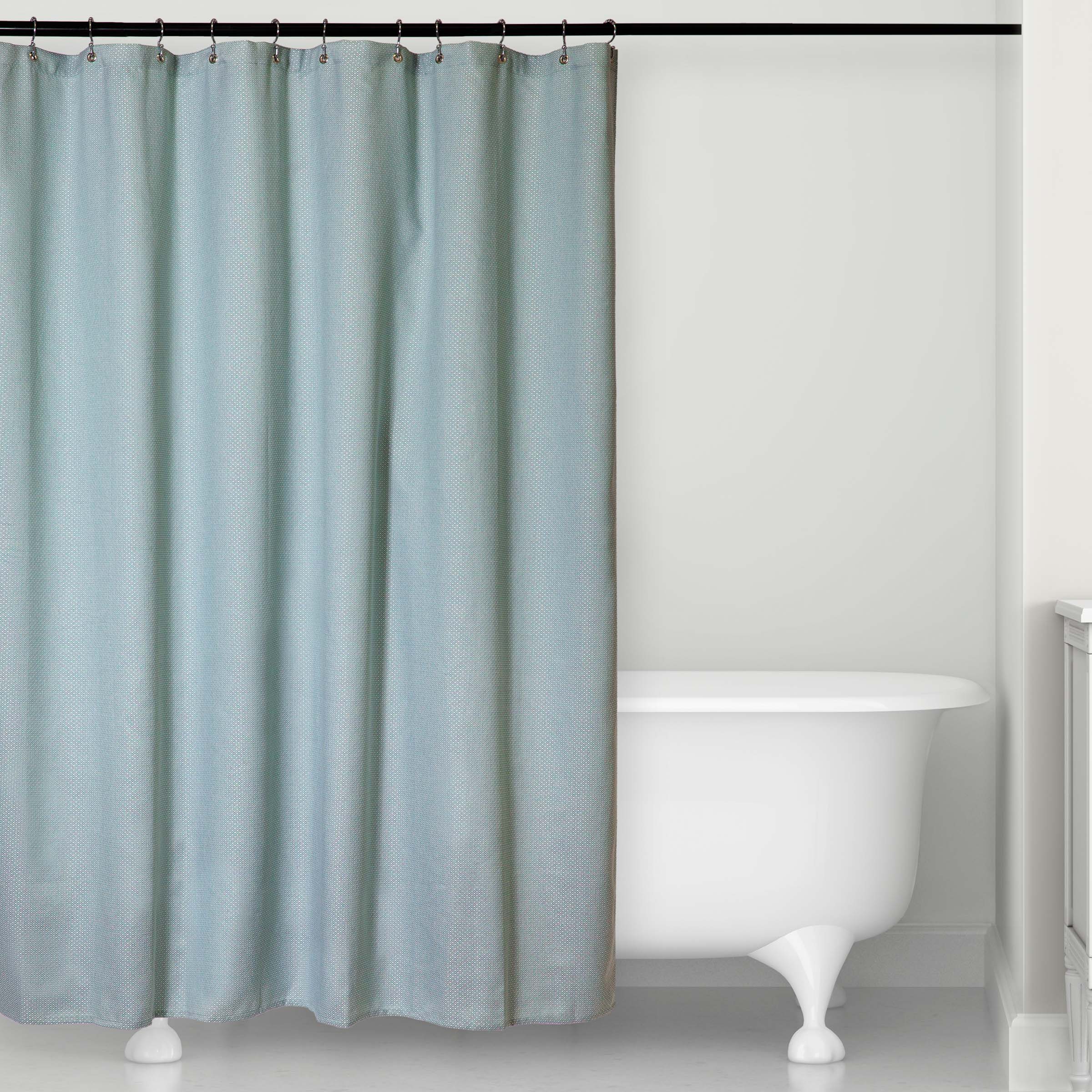 Hookless Drizzle Herringbone Polyester Shower Curtain