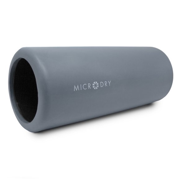 Microdry Fitness Foam Roller for Muscle Relief, Firm, 13" x 5.3", Light Gray