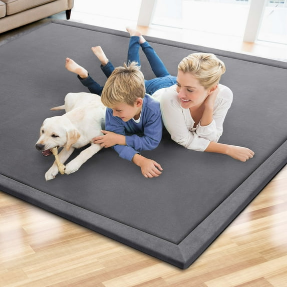 Microdry Memory Foam Luxury Area Rug, 6' x 8', Dark Gray