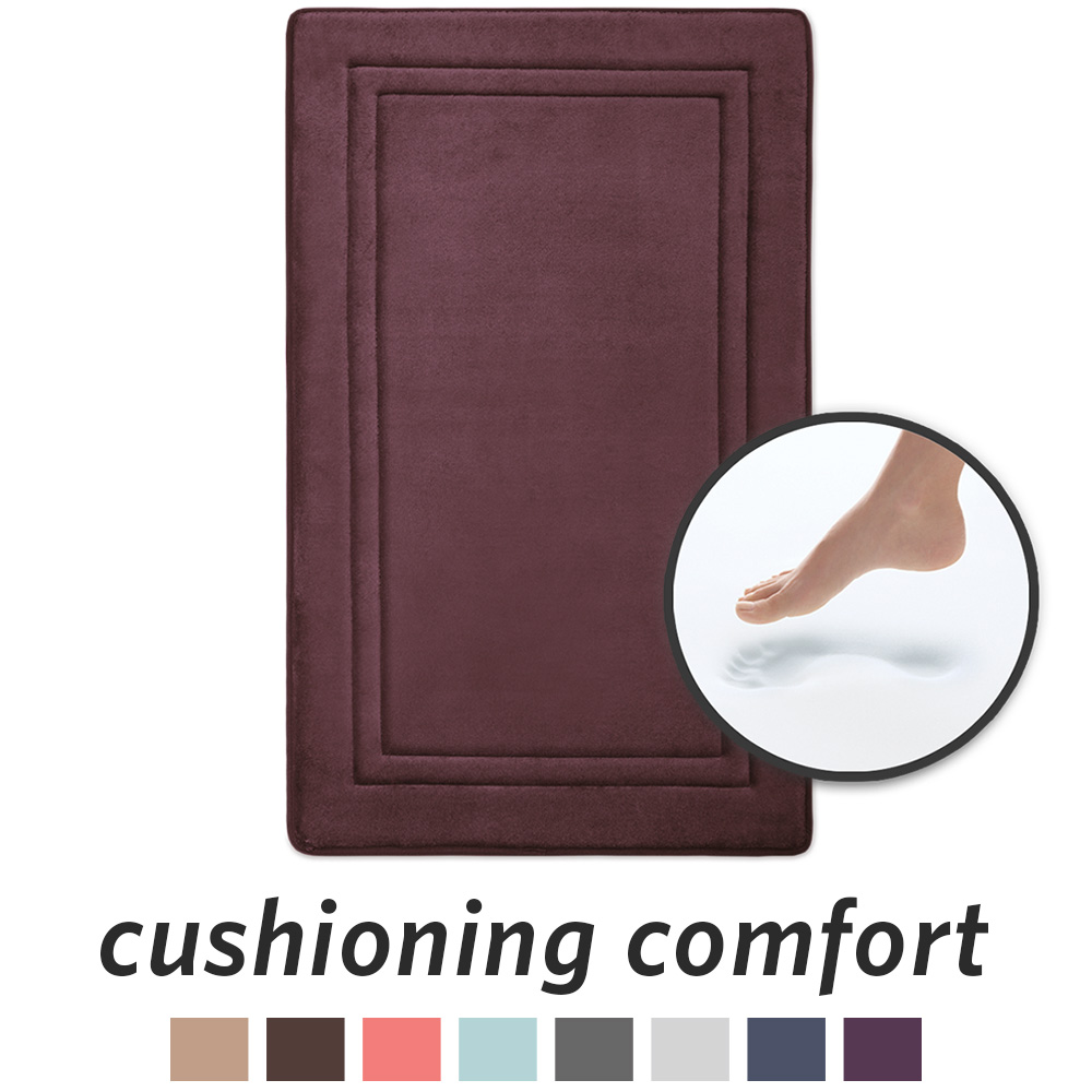 Microdry Quick Drying Memory Foam Bath Mat, 21" x 34", Purple