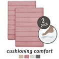 Microdry Quick Drying Memory Foam Bath Mat Set, Pink (2Piece)