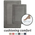 thumbnail image 1 of Microdry Quick Drying Memory Foam Framed Non-Slip Bath Mat Set, Gray (2 Piece), 1 of 8